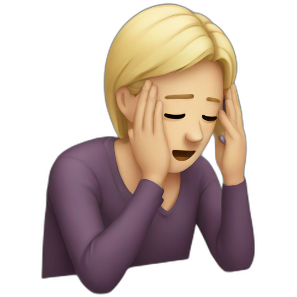 a person typing in a laptop while crying sad Sticker