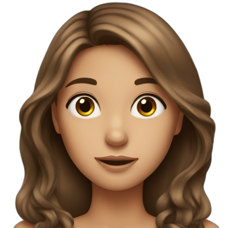 a beautiful girl with long brown hair emoji