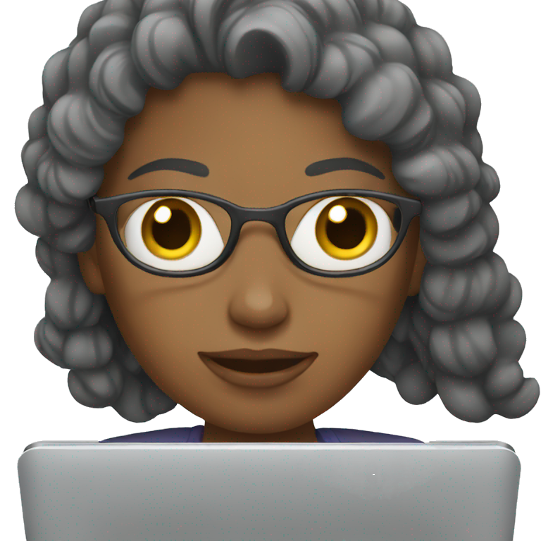 white woman with her laptop  emoji