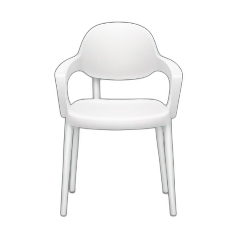 Plastic white chair emoji