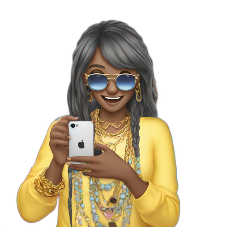 "happy girl with phone" emoji