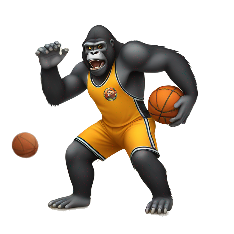 Gorilla playing basketball emoji