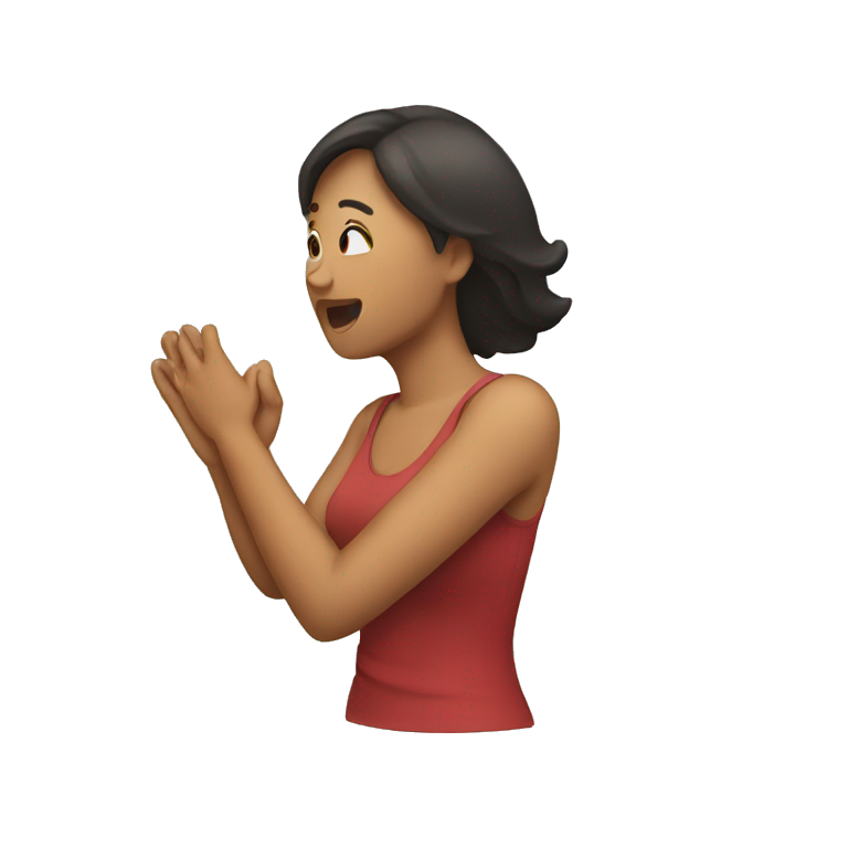 Woman hitting her chest with her hand emoji