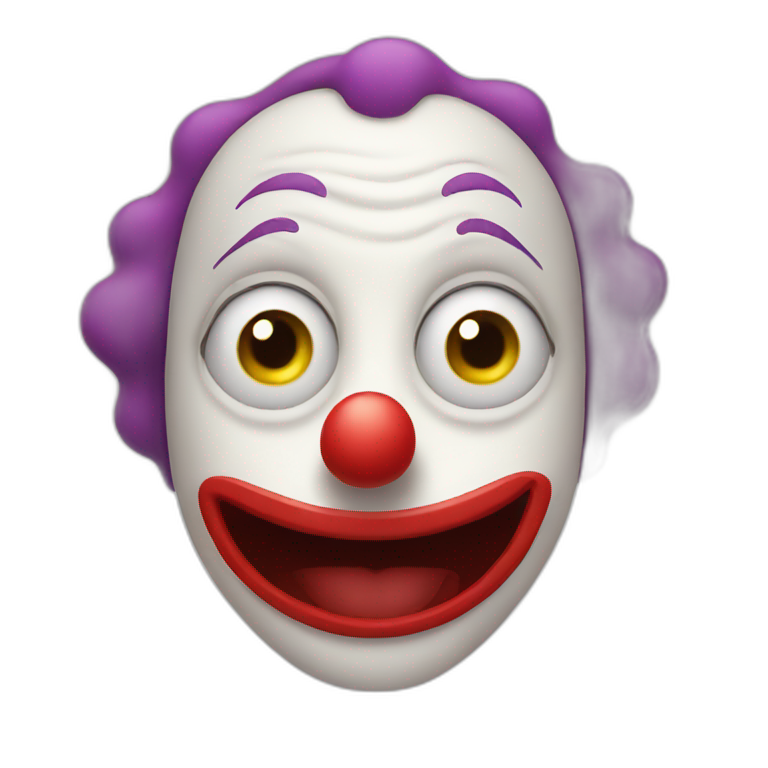 Clown with eyes-hearts emoji
