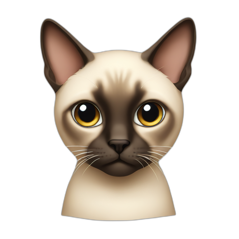 siamese cat with bored face emoji