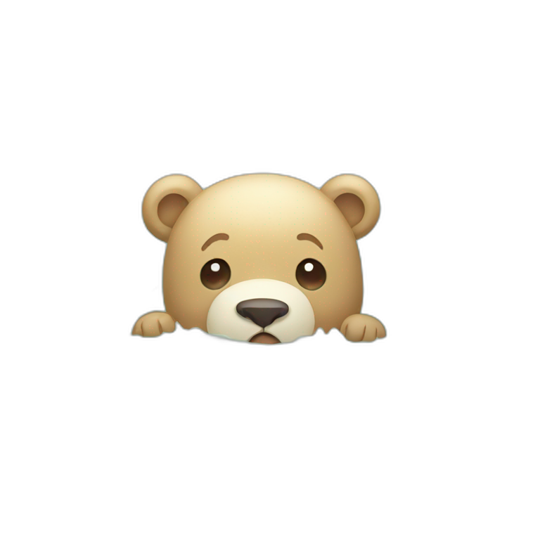 Cute bear bathes in water emoji