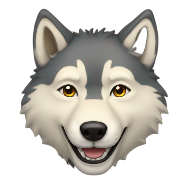 fat- wolf - smile emoji