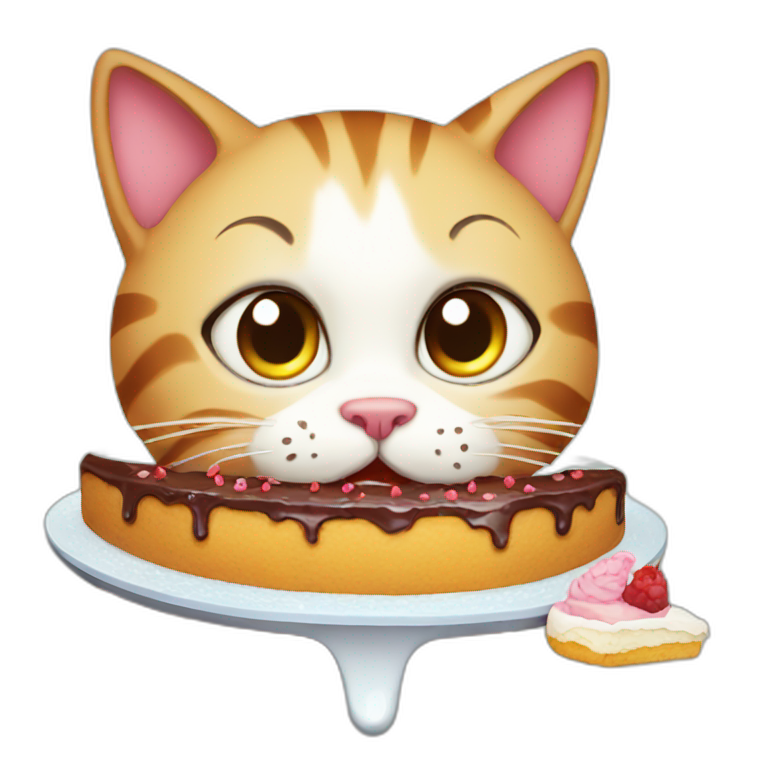 Cat eating cake  emoji