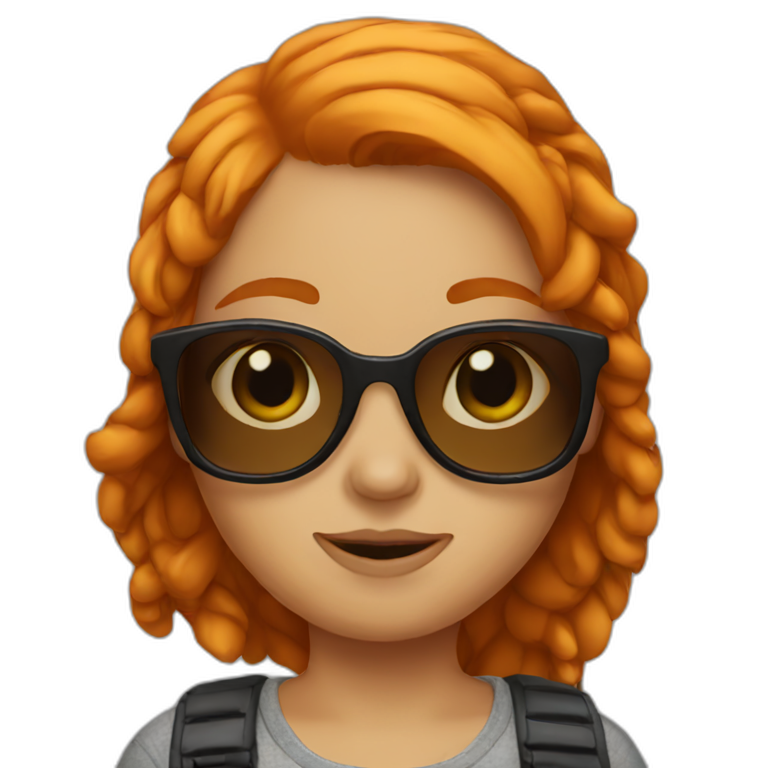 Ginger girl with sunglasses emoji