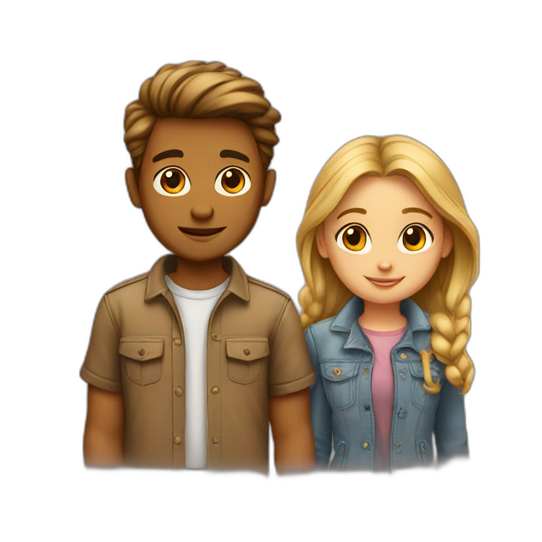 girl and boy love emoji
