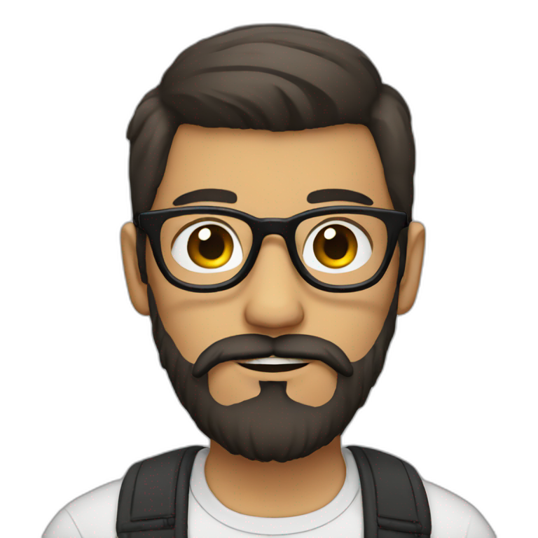 hipster mexican with beard, glasses and short hair emoji