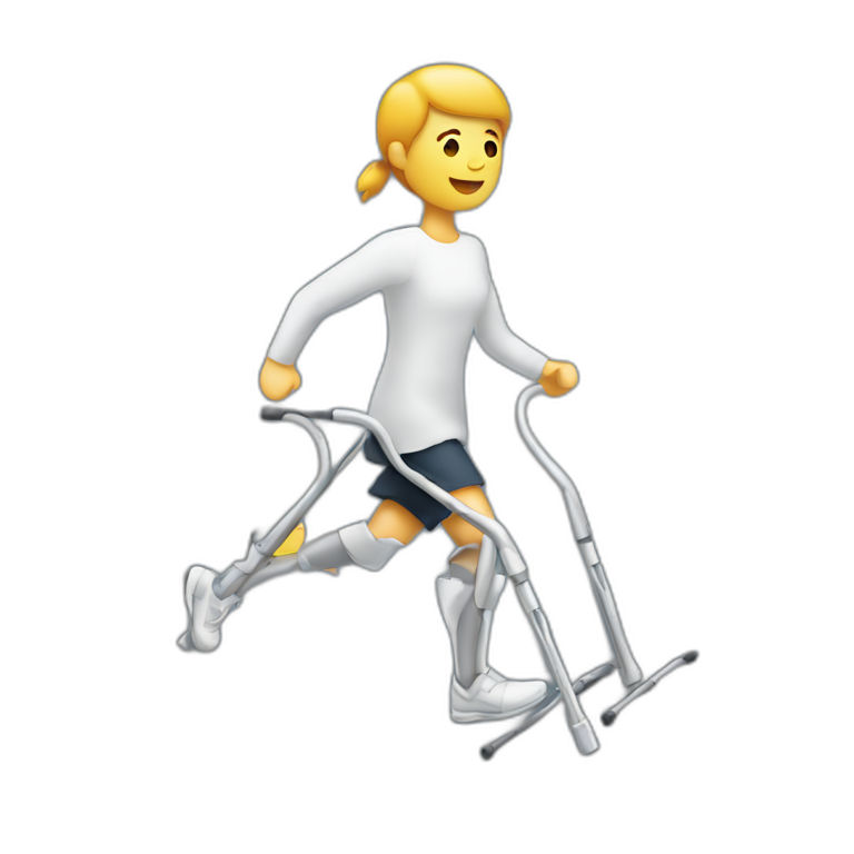 Person running with crutches emoji