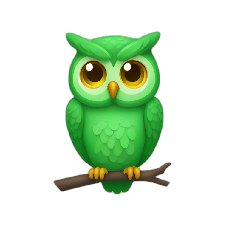 Duolingo green owl emoji