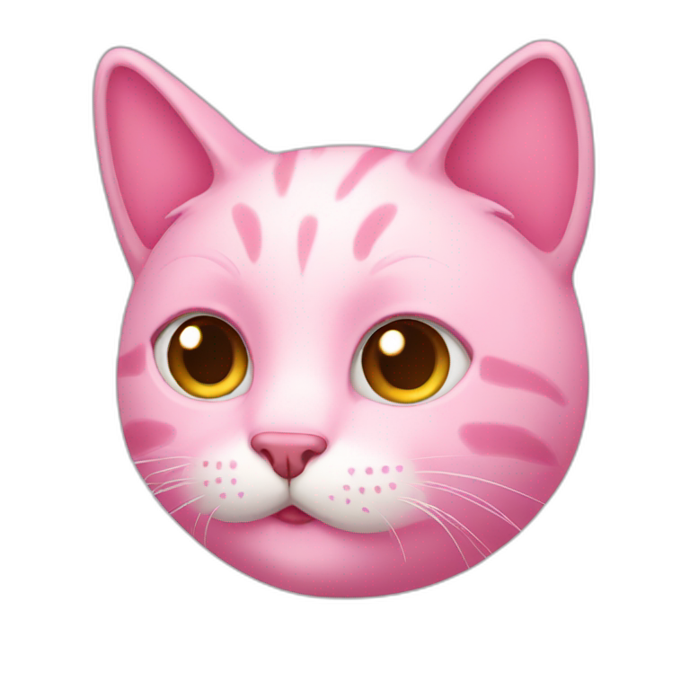 Pink cat with brown eyes  emoji