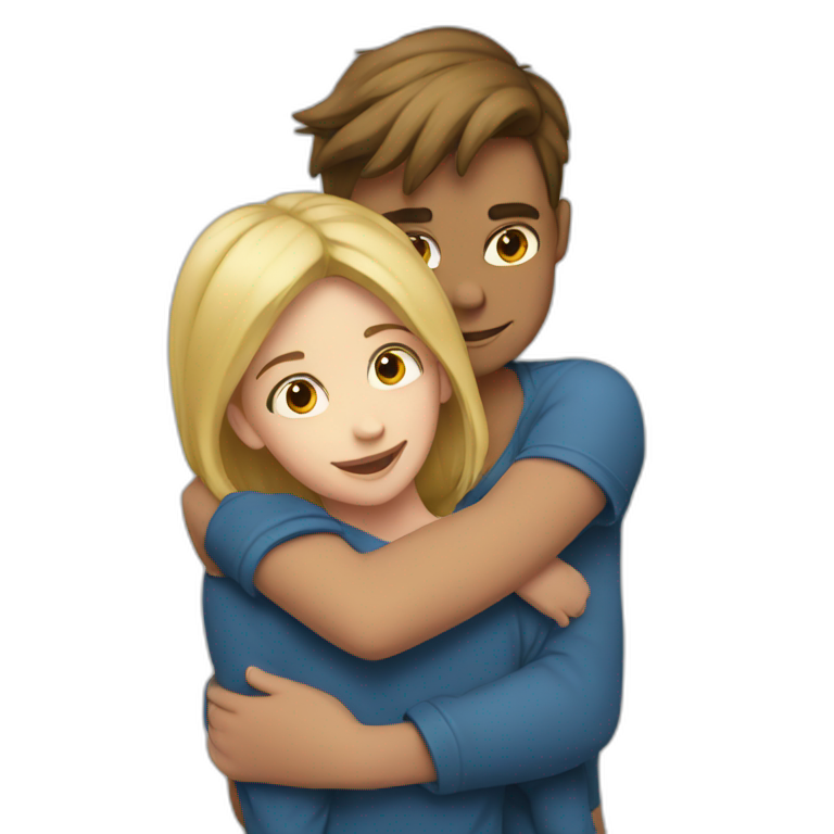 Boy-girl-hugging emoji