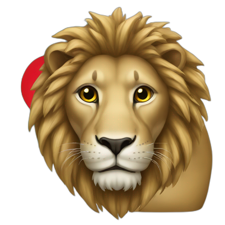 Lion with algeria flag emoji