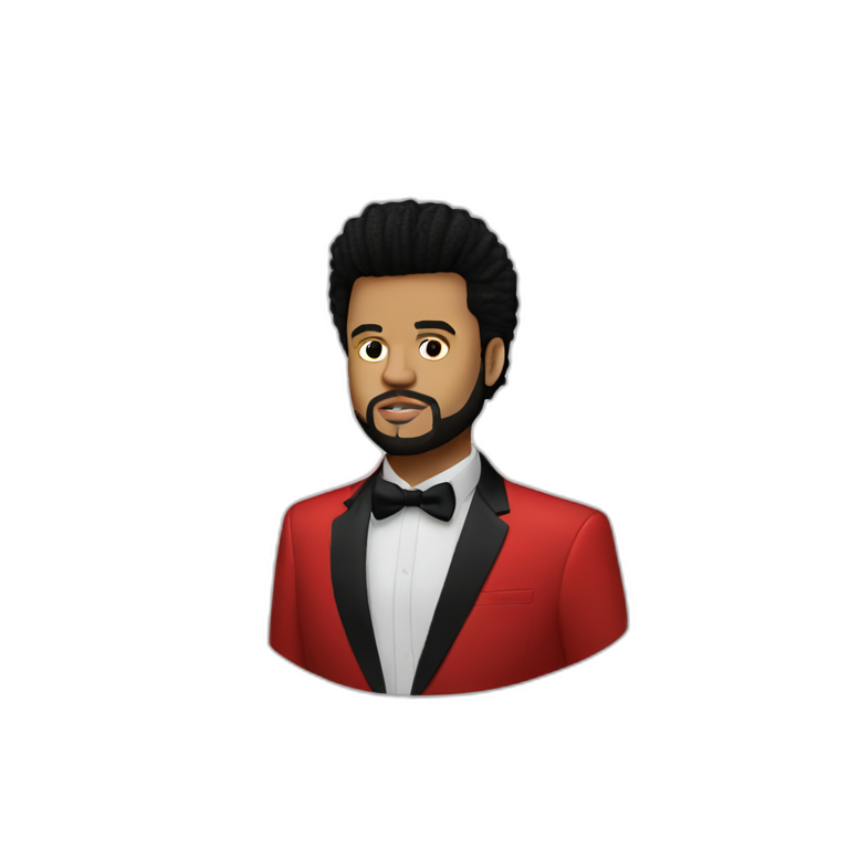 The Weeknd (after hours red tuxedo) (Portrait, front facing, Apple iOS 17 style) emoji