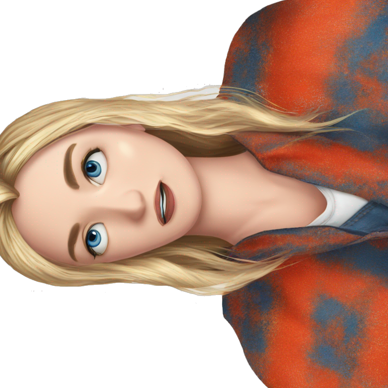 blue-eyed blonde girl portrait emoji