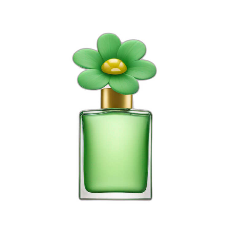 Parfume bottle green flower pink emoji