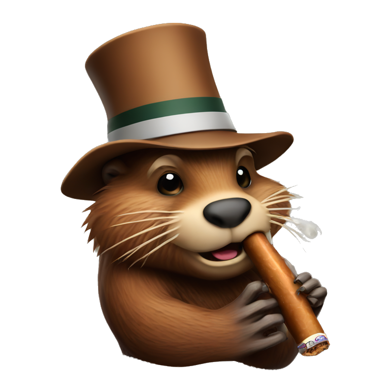 Beaver smoking a cigar emoji