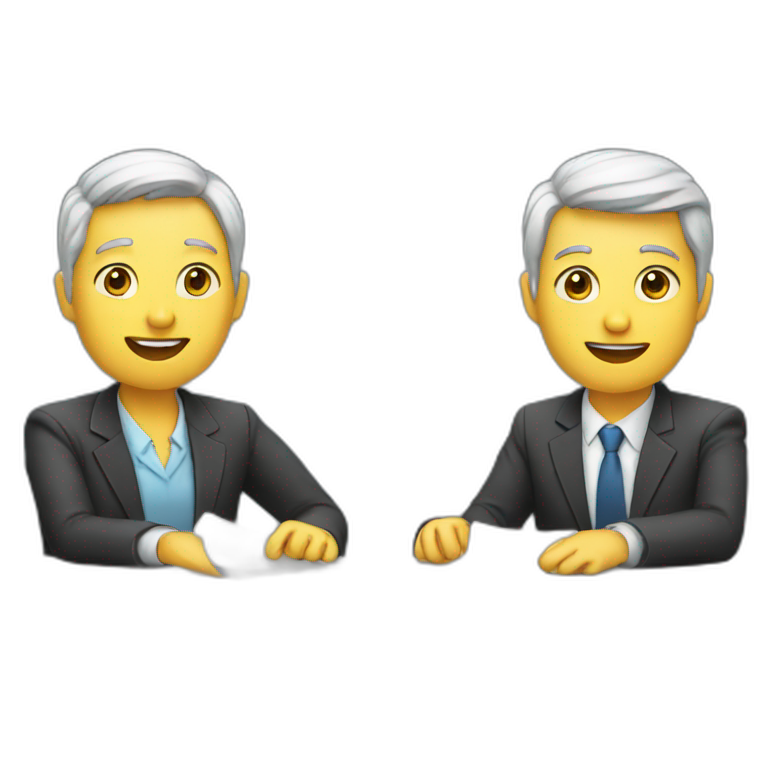 two people interviewing emoji