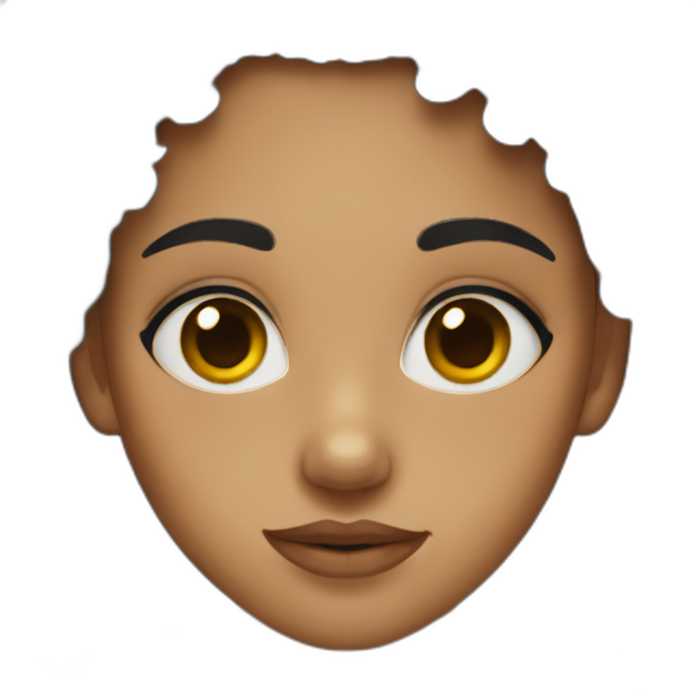 A girl with dark eyes,dark curly hair emoji