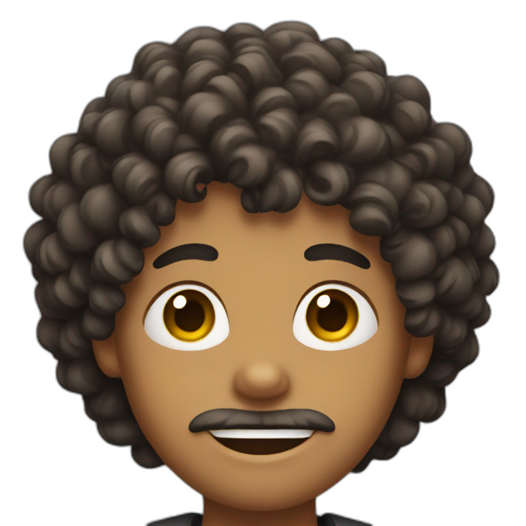 boy with curly hair and facial hair emoji