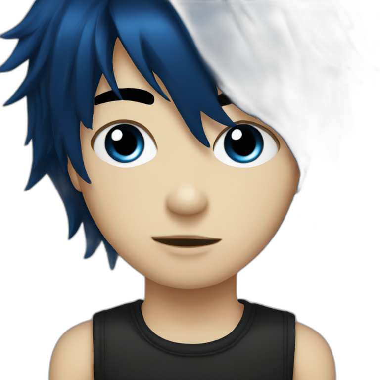 dark blue hair emo boy emoji