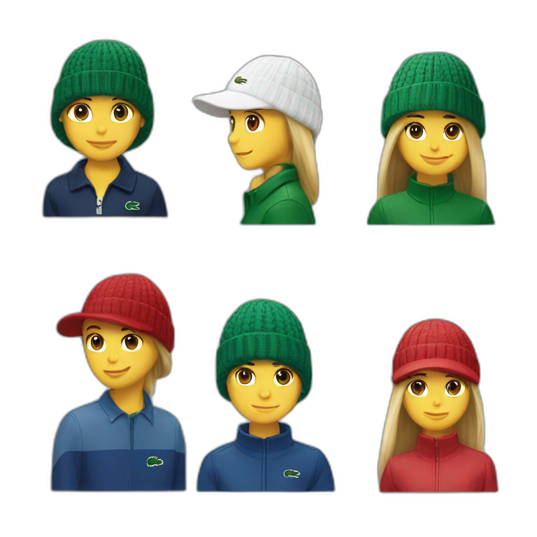 Friends lacoste beanie with lacoste emoji