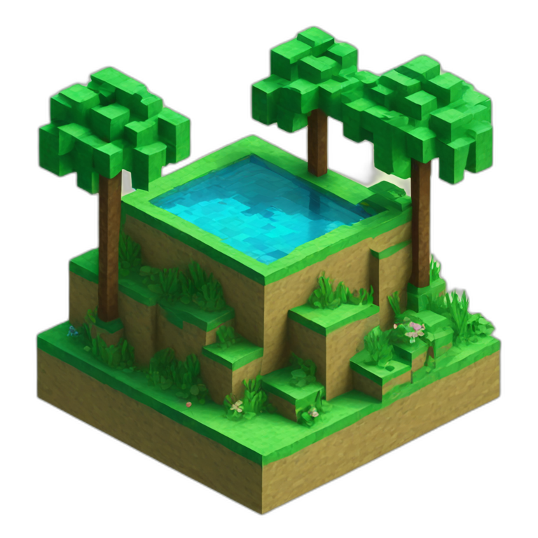 isometric-3d-lagoon-minecraft-landscape-cube emoji