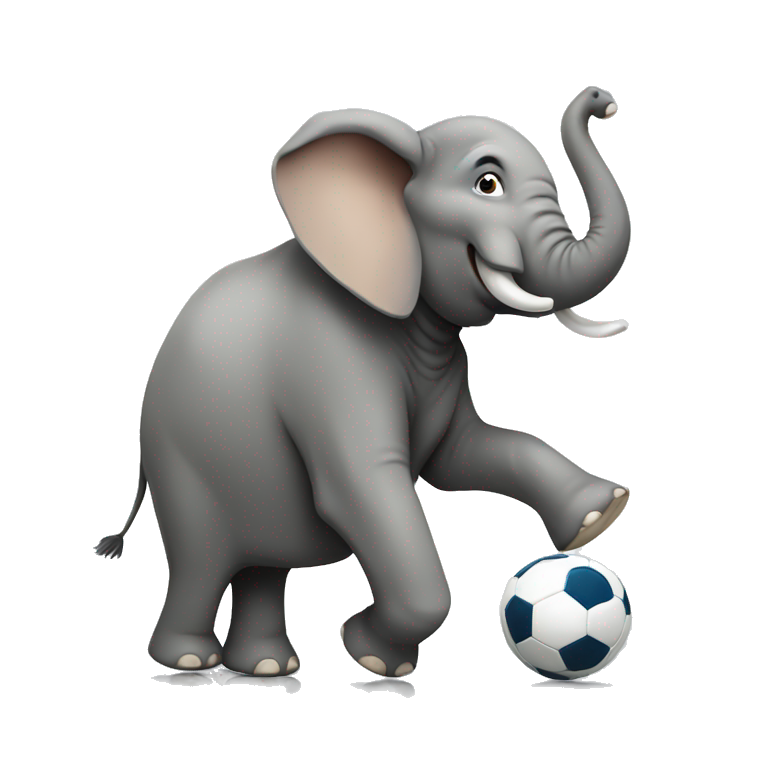 elephant playing football emoji