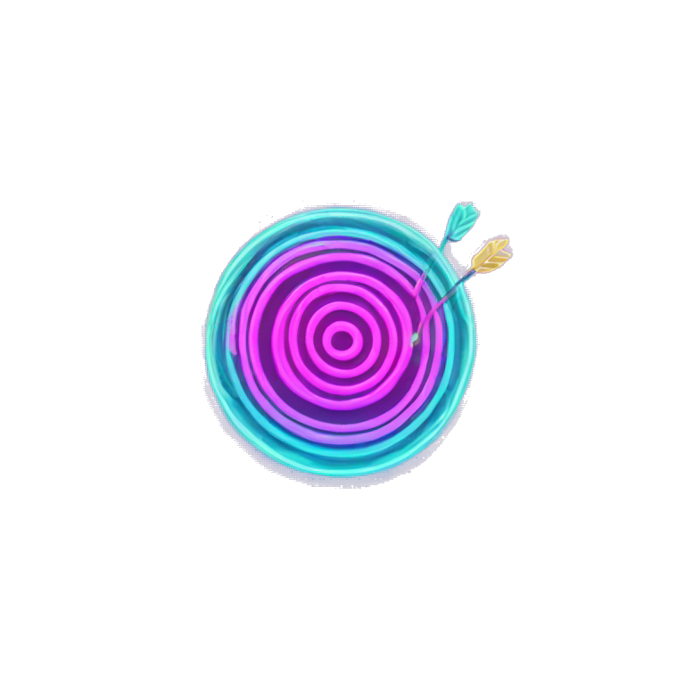 bullseye glowing neon emoji
