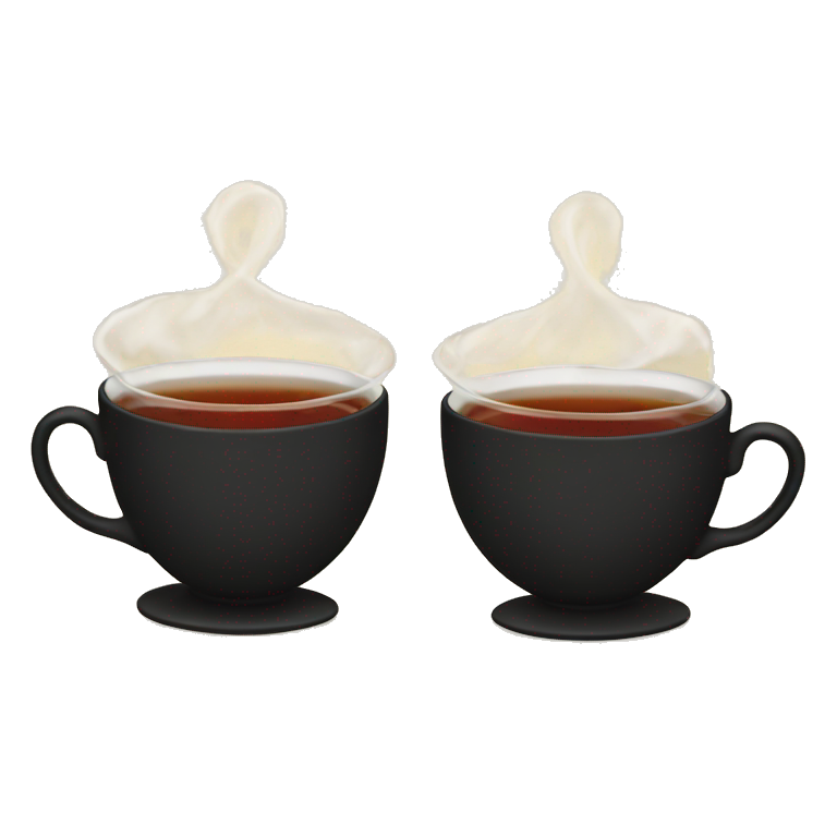 black tea cups clinking emoji