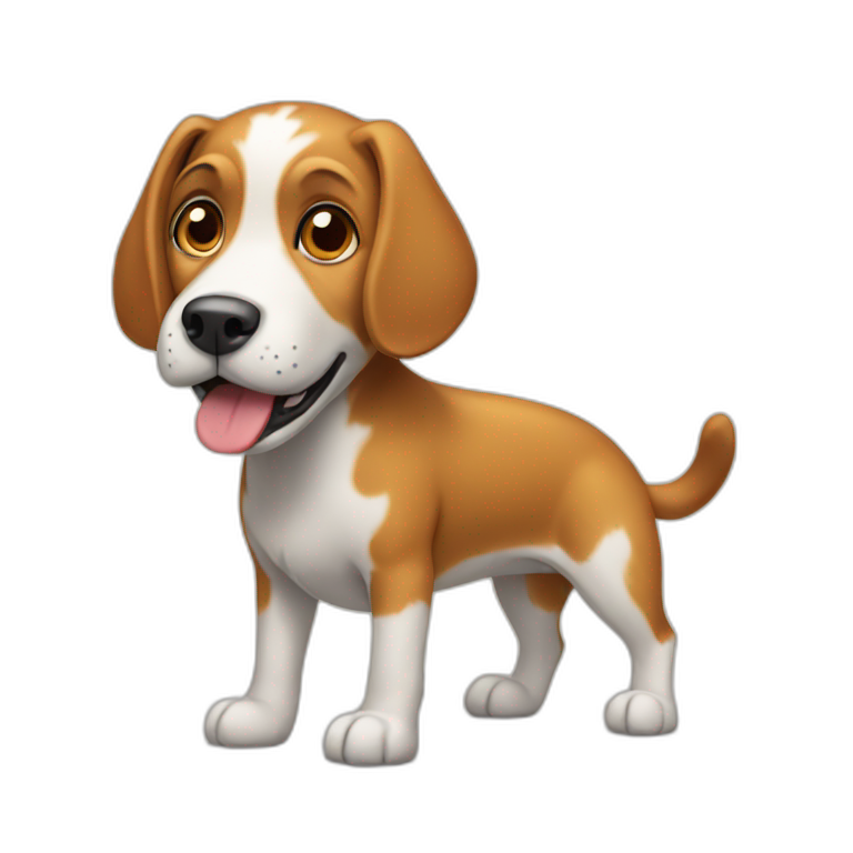 A dog with legs emoji