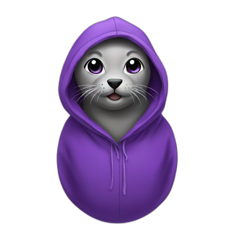 Purple seal with hood emoji