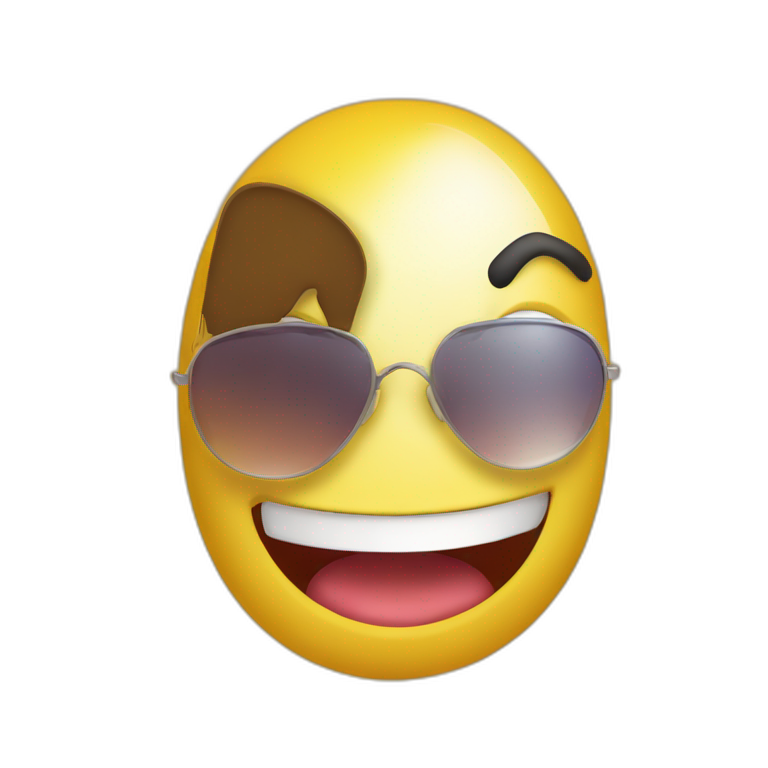smiling sunglasses on yellow gradient emoji