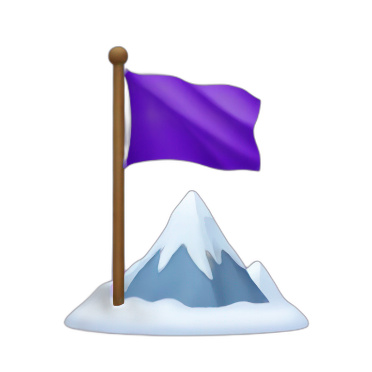 purple snow peak with a flag purple at the top emoji