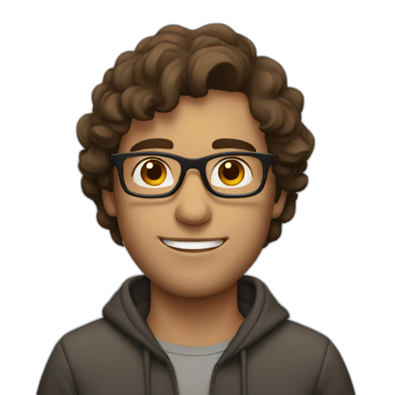 brown haired man with glasses emoji