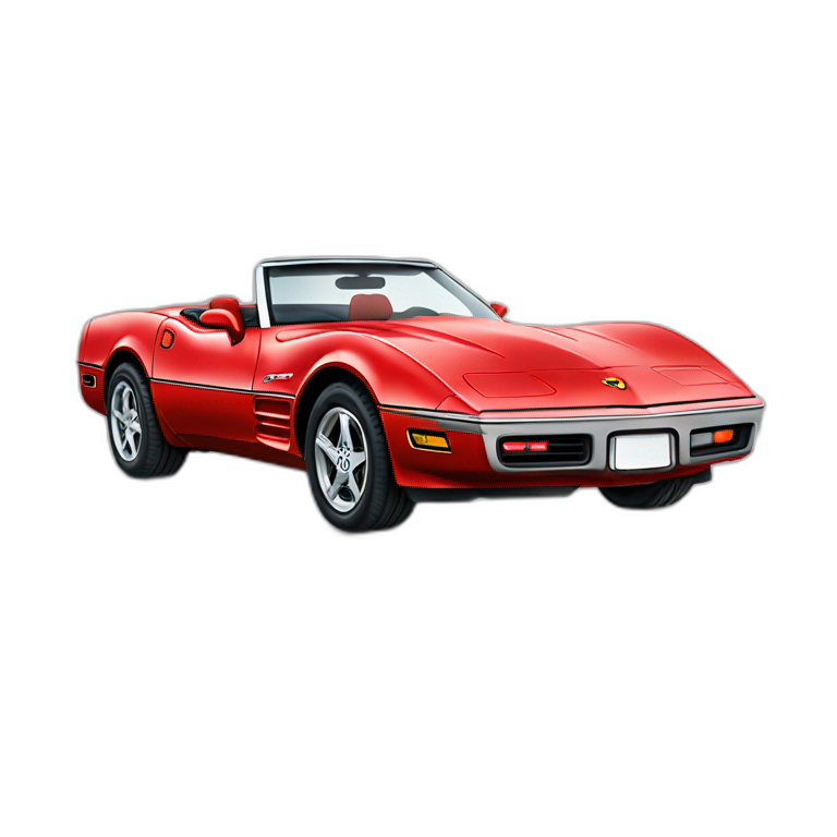 1989 red corvette convertible  emoji