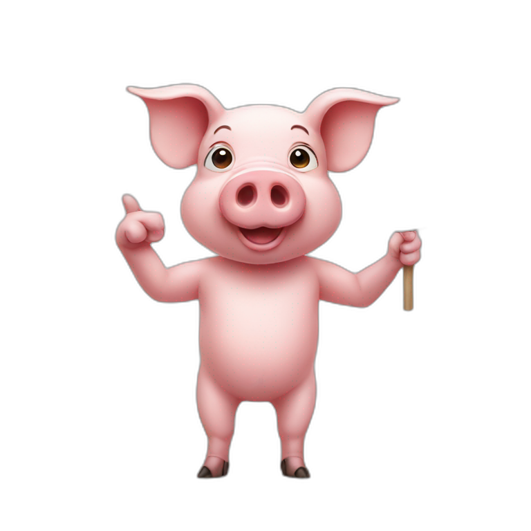 pig holding sign  emoji