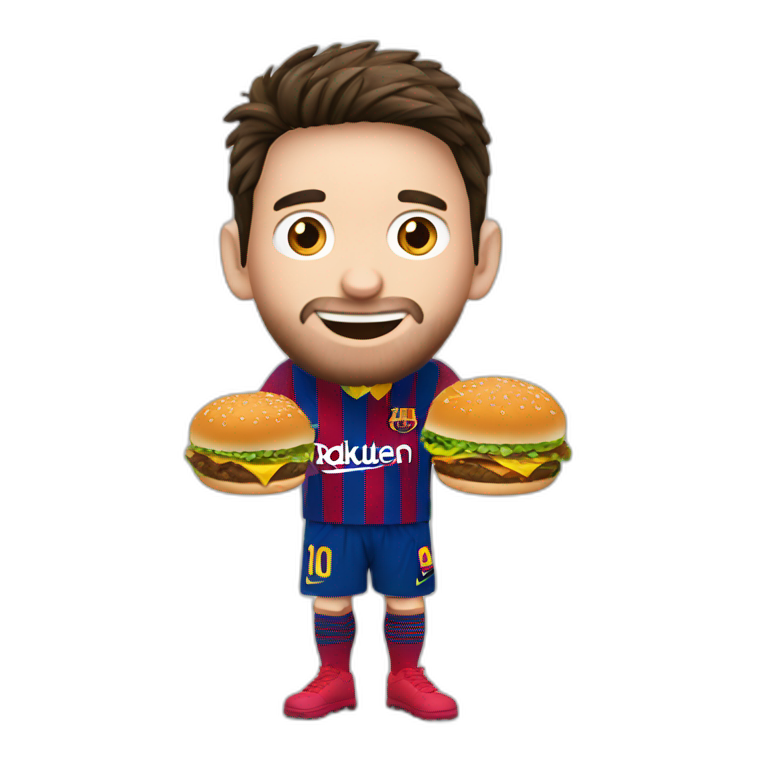 Messi qui mange un hamburger  emoji