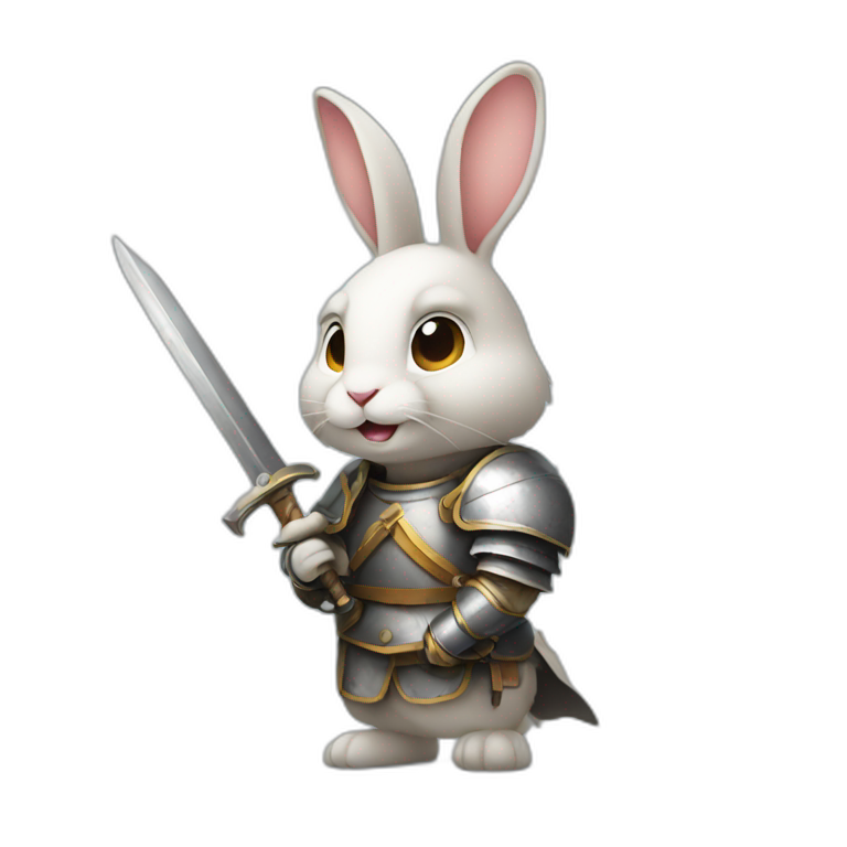 A rabbit that is a knight emoji
