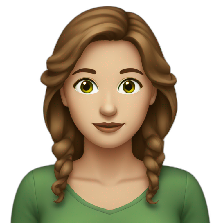 woman-brown-hair-green-eyes emoji