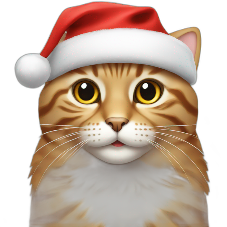 cat in Christmas hat emoji