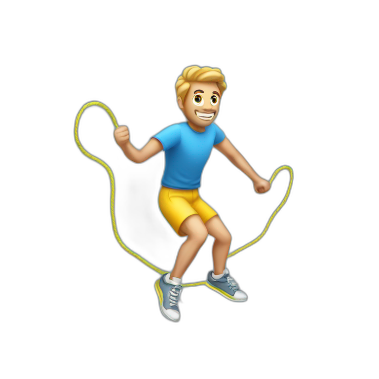man rope skipping emoji