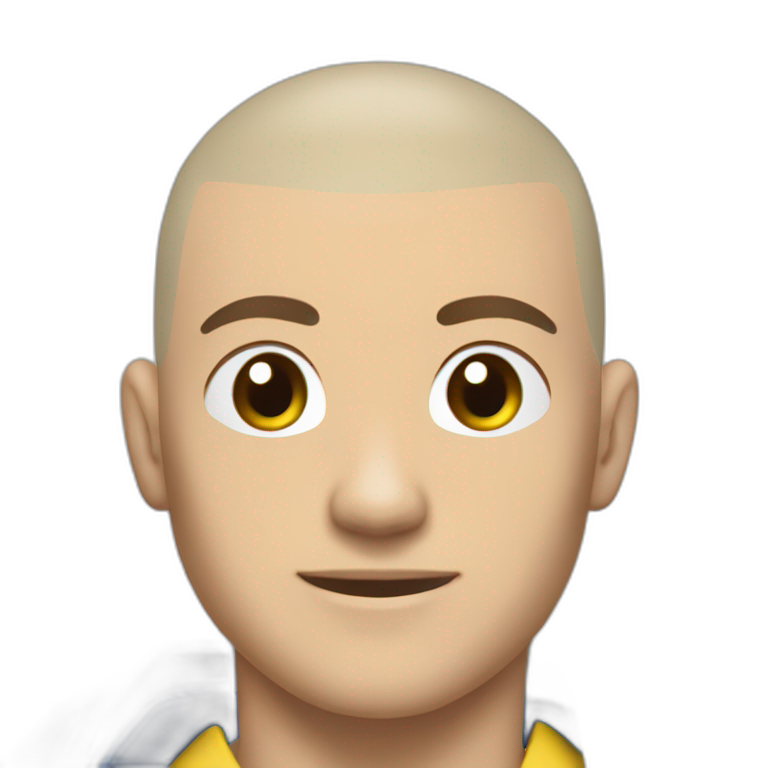 young man brazilian jiu jitsu shaved head white-belt choking emoji