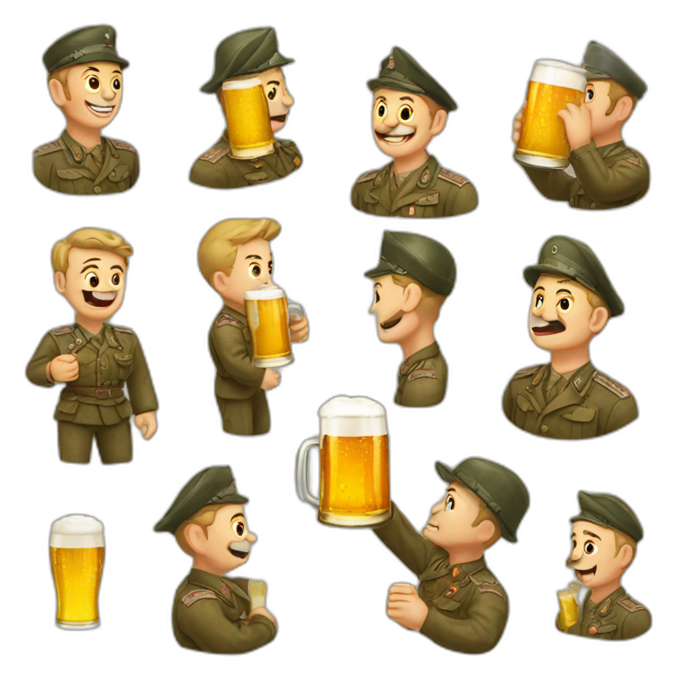 German WWII Wermacht drinking beer emoji