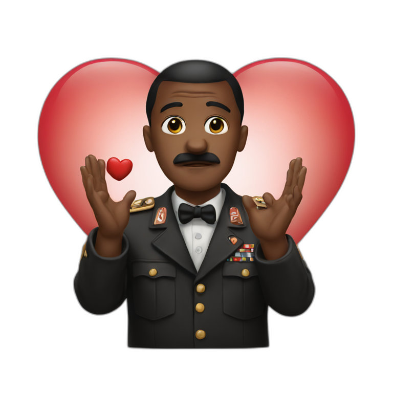 black hitler making a heart with his hands emoji