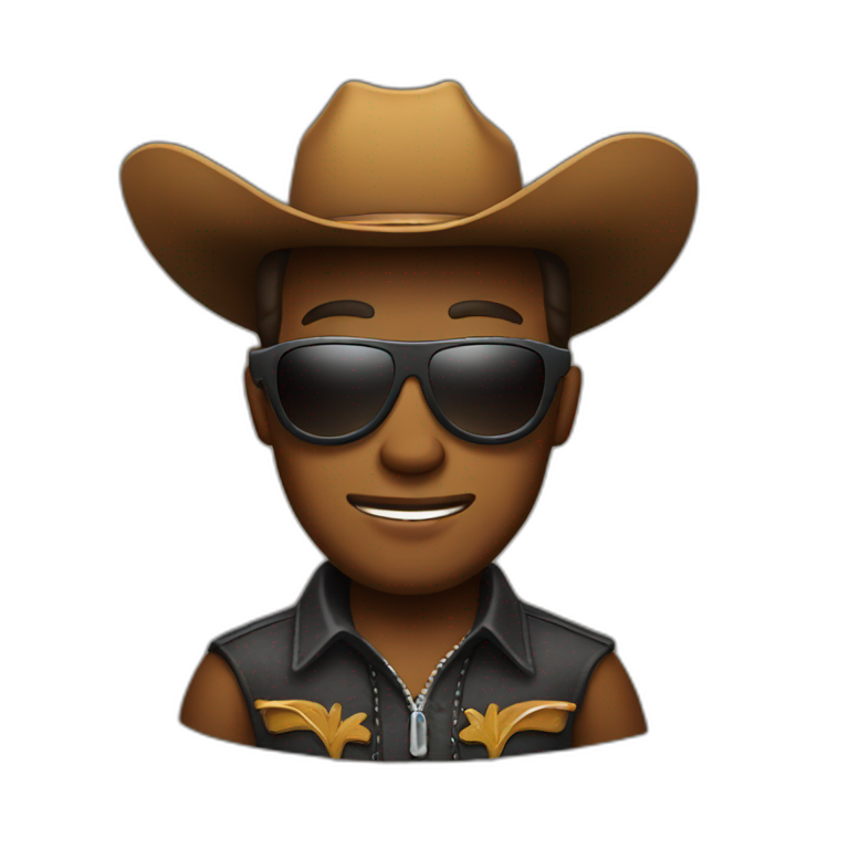cowboy with cool sunglasses emoji