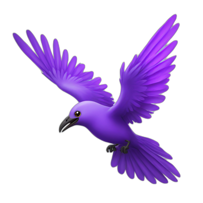 purple mystic flying bird emoji